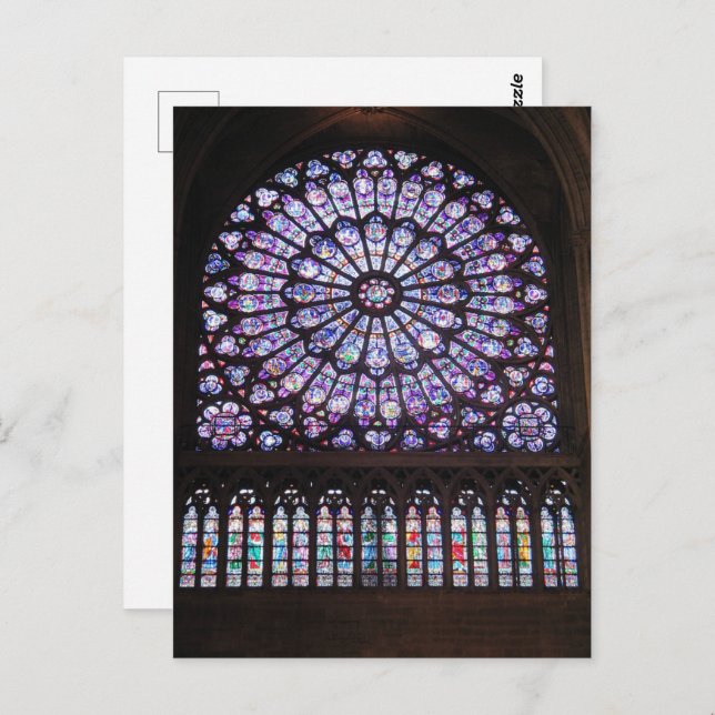 Rose Window at Cathedral of Notre Dame Postcard (Front/Back)