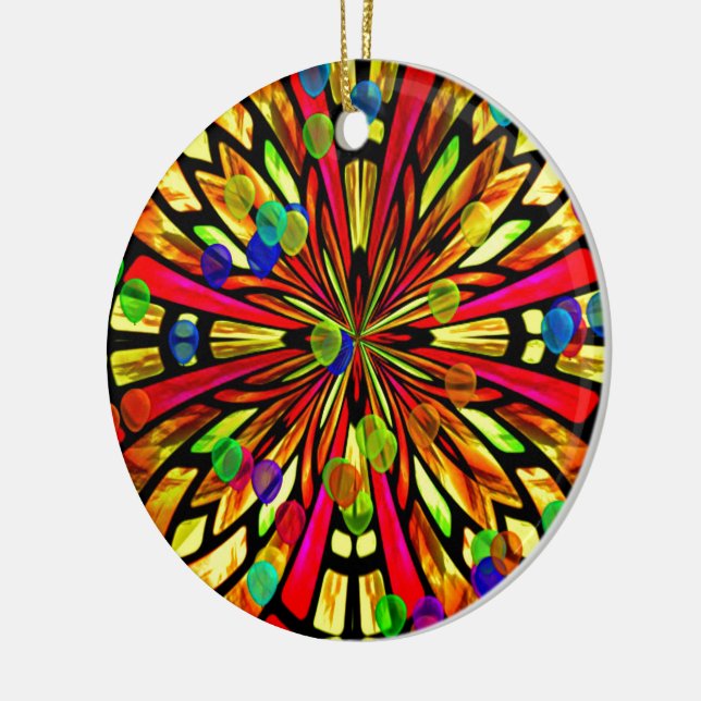 Rose Window Ceramic Tree Decoration (Left)