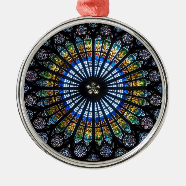 rose window strasbourg cathedral metal tree decoration (Front)