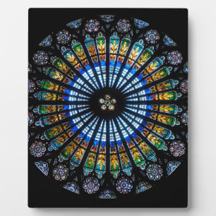 rose window strasbourg cathedral plaque