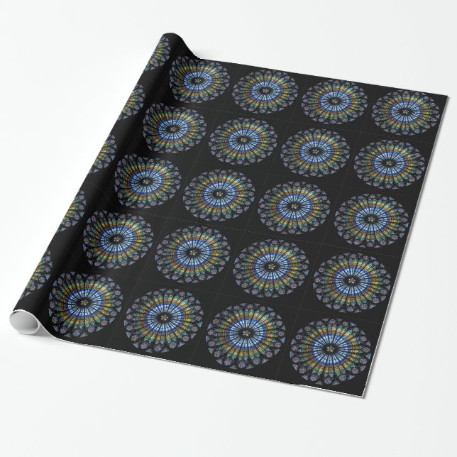 rose window strasbourg cathedral wrapping paper (Unrolled)