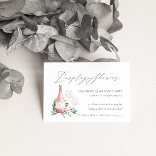 Rosé Wine Bridal Shower Gift Display Card