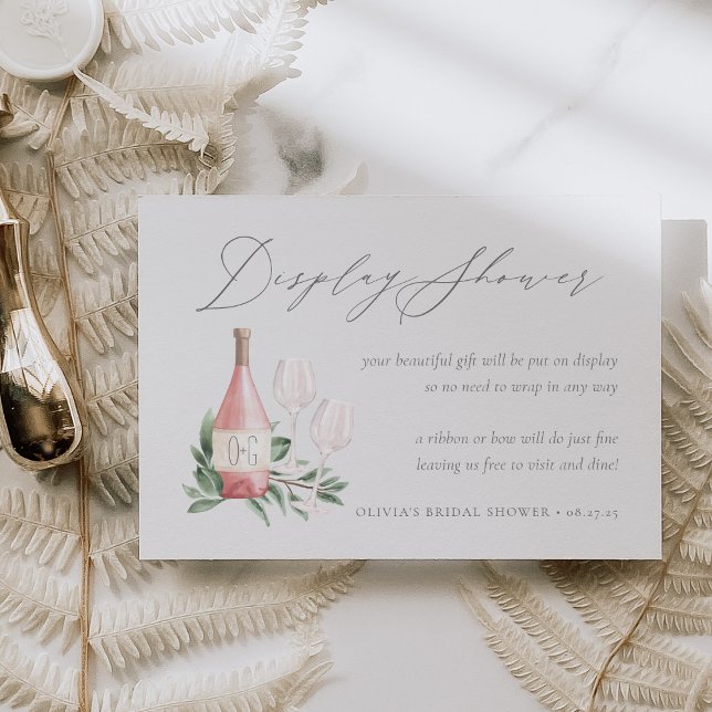 Rosé Wine Bridal Shower Gift Display Card (Creator Uploaded)