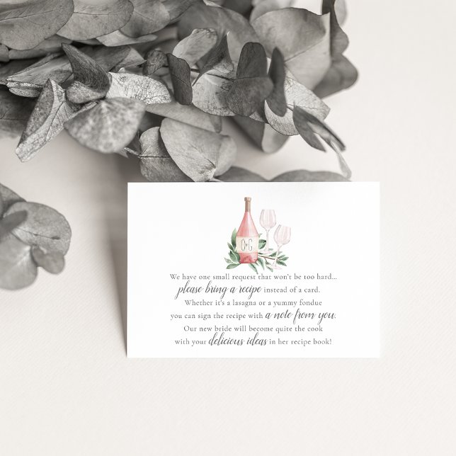Rosé Wine Bridal Shower Recipe Request Enclosure (Creator Uploaded)