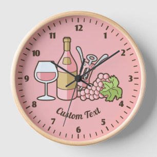 Rose Wine Clock
