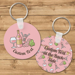 Rose Wine Keychain