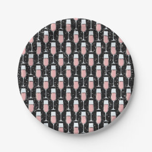 Rose Wine Pattern Paper Plate