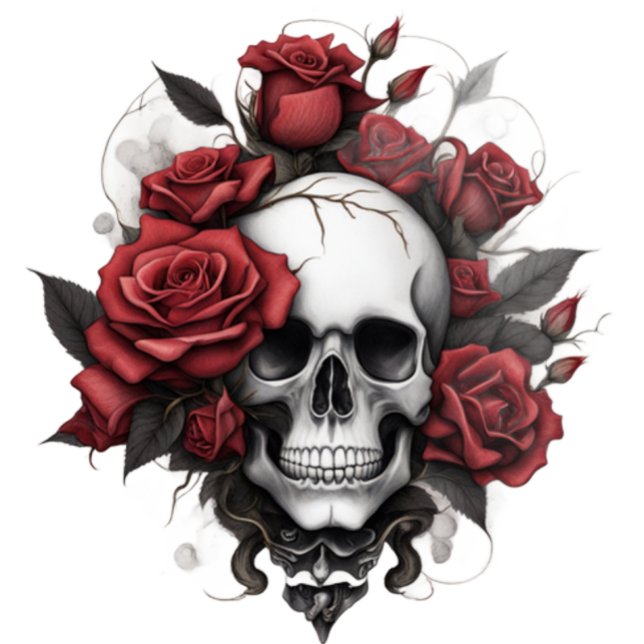 Rose with skull hoodie and back site design  (Creator Uploaded)