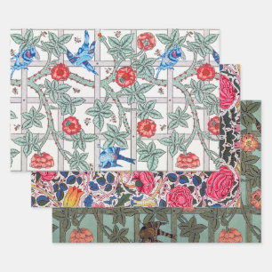 Rose with Small Bird, William Morris Wrapping Paper Sheet