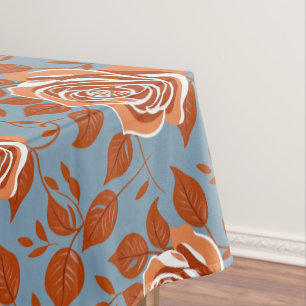 Rose With Warm Tones Of Orange And Rust Tablecloth