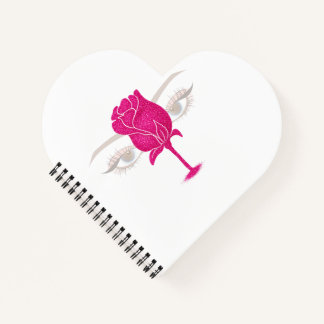 rose woman art notebook