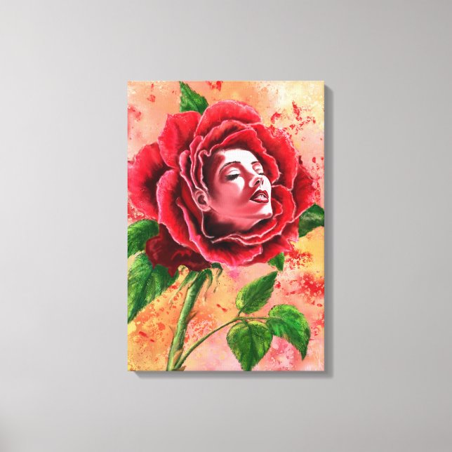 Rose Woman Canvas Print (Front)