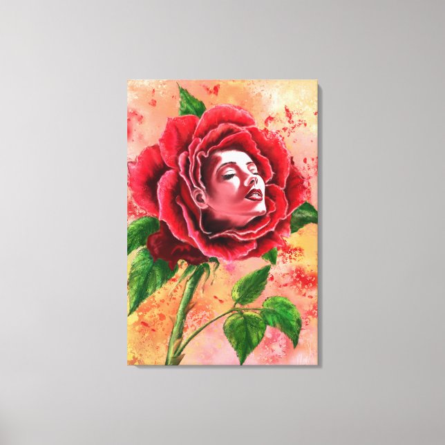 Rose Woman Canvas Print (Front)