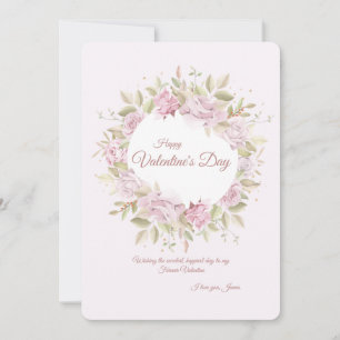 Rose Wreath Valentine's Day Greeting Card