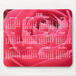 Rose Yearly Calendar 2019 Mouse Pads