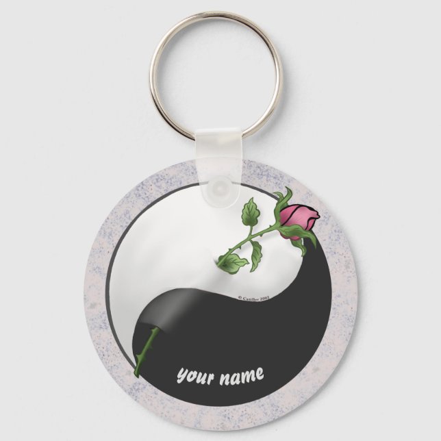 Rose Yin Yang keychains (Front)