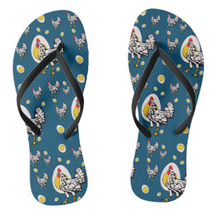 Roseanne Chicken - Funny Roseanne Rooster and Egg Jandals