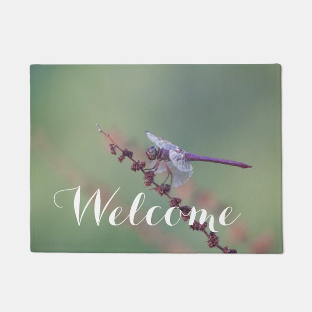 Roseate  skimmer dragonfly doormat (Front)