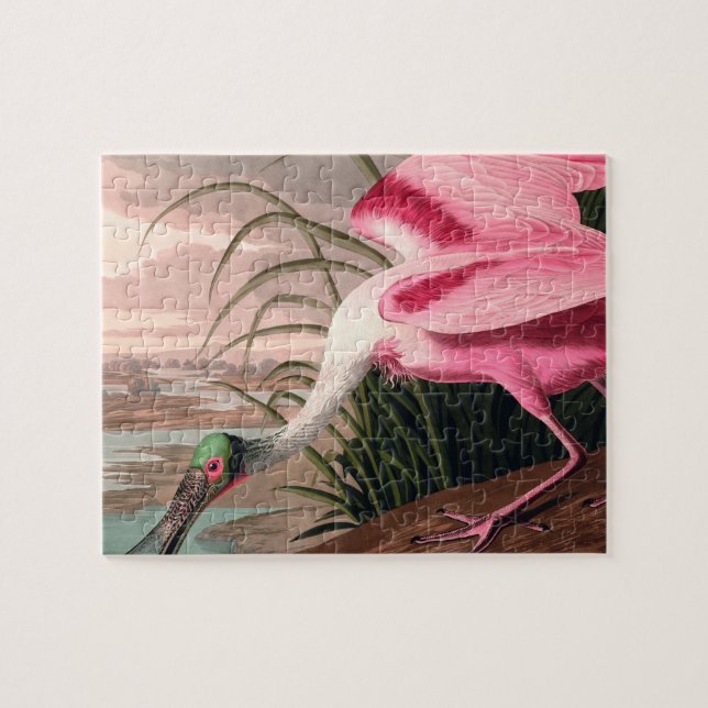 Roseate Spoonbill Audubon Bird Wildlife Jigsaw Puzzle (Horizontal)