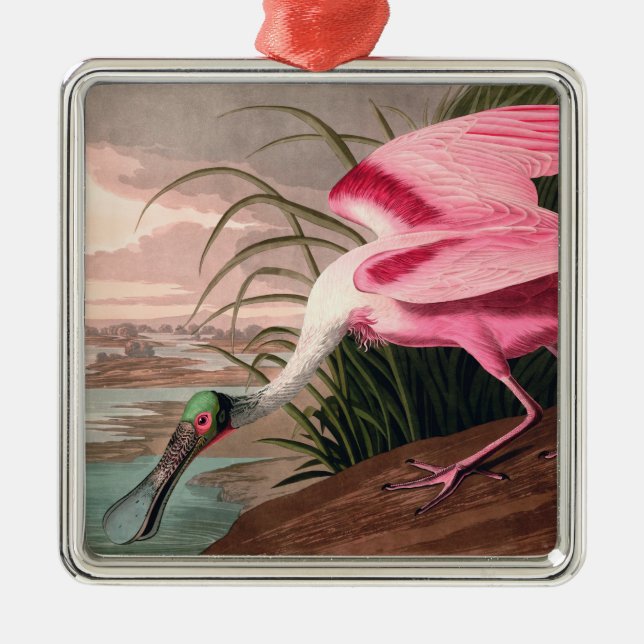 Roseate Spoonbill Audubon Bird Wildlife Metal Tree Decoration (Front)