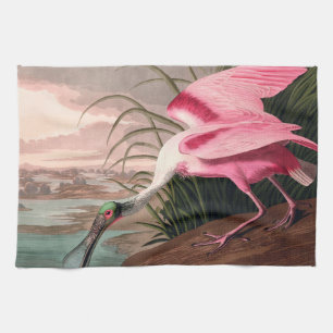 Roseate Spoonbill Audubon Bird Wildlife Tea Towel