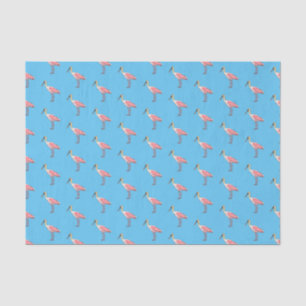 Roseate spoonbill bird cartoon illustration tissue paper