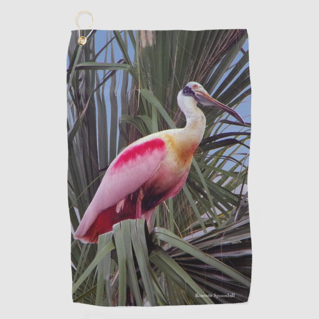 Roseate Spoonbill golf towel (Front)