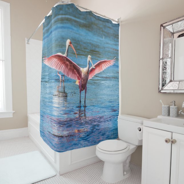 Roseate Spoonbill Shower Curtain (In Situ)