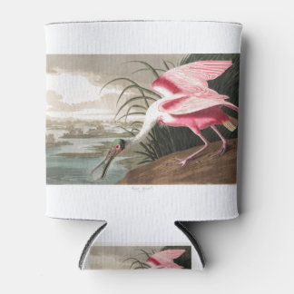 Roseate Spoonbill Vintage Can Cooler
