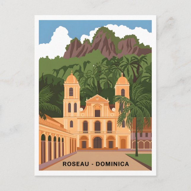 Roseau Dominica Vintage Postcard (Front)