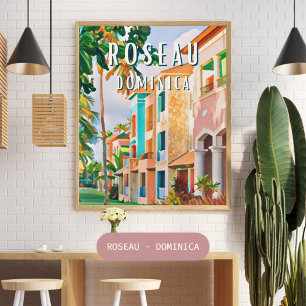 Roseau, the tropical city of Dominica Poster