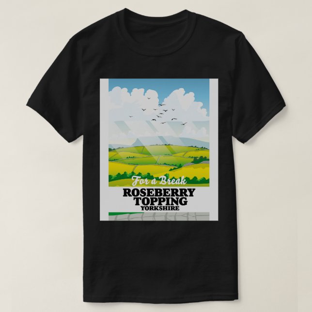 Roseberry Topping Yorkshire travel poster T-Shirt (Design Front)