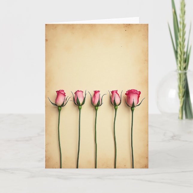 Rosebud Birthday Art Card (Front)