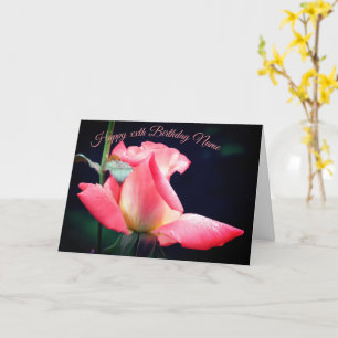 Rosebud Delight Floral Personalised Birthday  Card