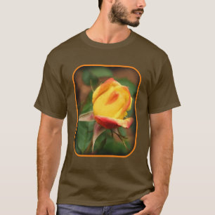 Rosebud Floral Art Photo Painting  T-Shirt