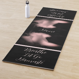 Rosebud Flower Black And White Personalized Yoga Mat