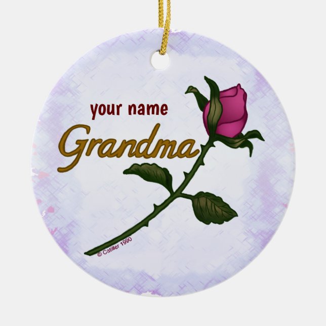 Rosebud Grandma ornament (Front)