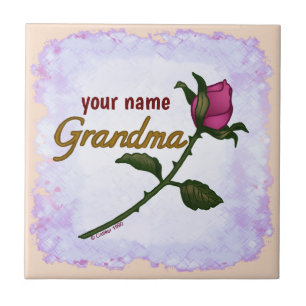 Rosebud Grandma Tile