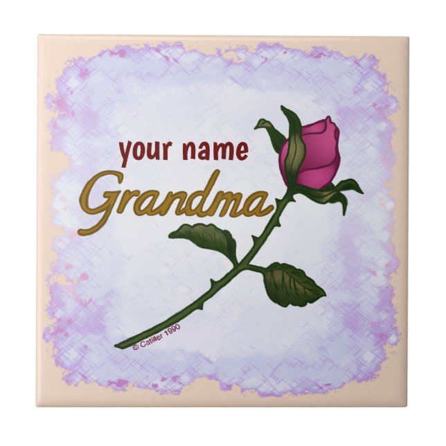 Rosebud Grandma Tile (Front)