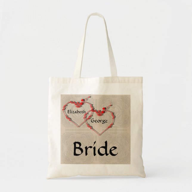 Rosebud Hearts Tote Bag (Front)