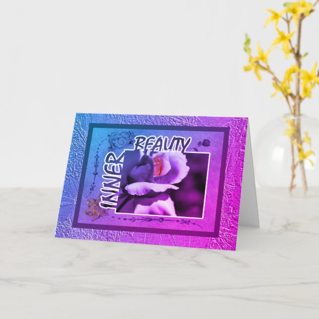Rosebud Inner Beauty Inspirational Card (Yellow Flower)