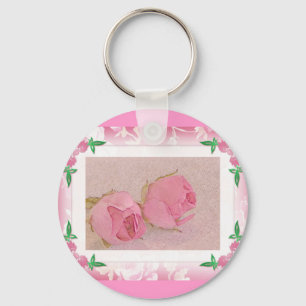 Rosebud Keychain...Wedding Favour Key Ring