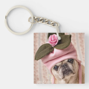 Rosebud Pug Key Chain
