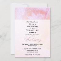 ~ Rosebud Roses Faux Glitter Peach Pink Wedding