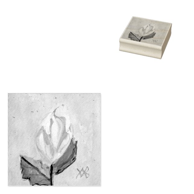 Rosebud Rubber Stamp (Stamped)