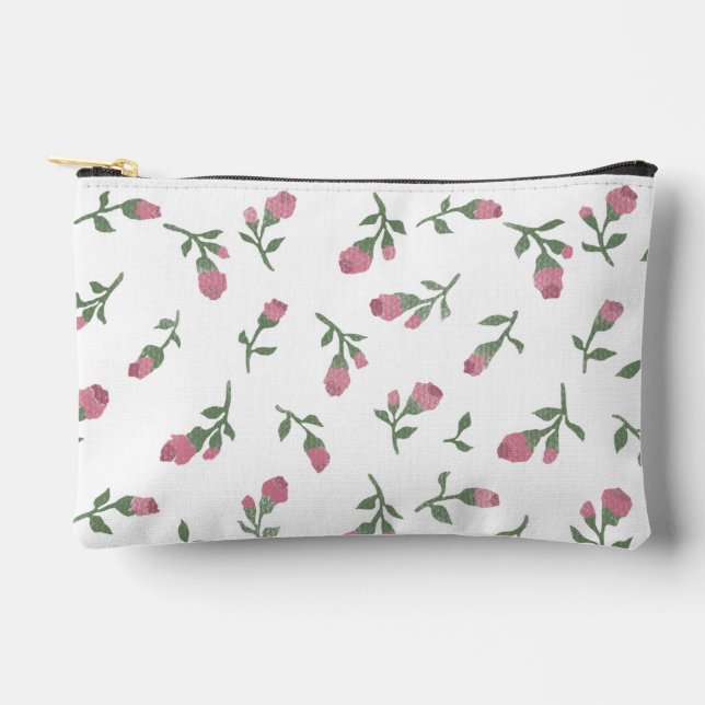 Rosebud Zipper Pouch - Small (Front)