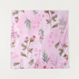 Rosebuds, polka dots: summer floral. tapestry