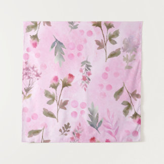 Rosebuds, polka dots: summer floral. tapestry