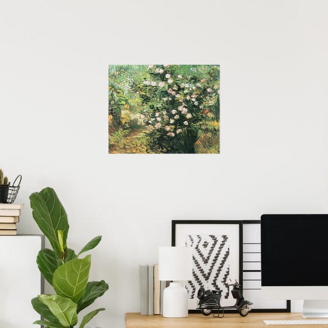 Rosebush in Blossom by Vincent van Gogh Poster (Home Office)