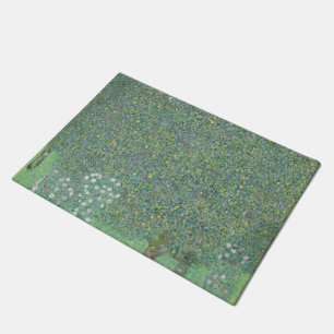 Rosebushes under the trees - Gustav Klimt Doormat